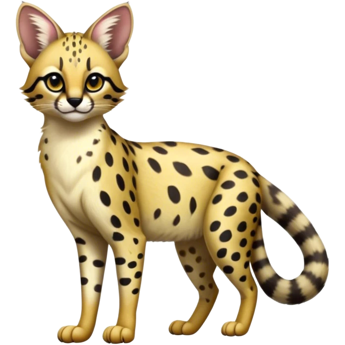 Serval-Genet-Civet-Marsupial-Ocelot-hybrid, full body emoji