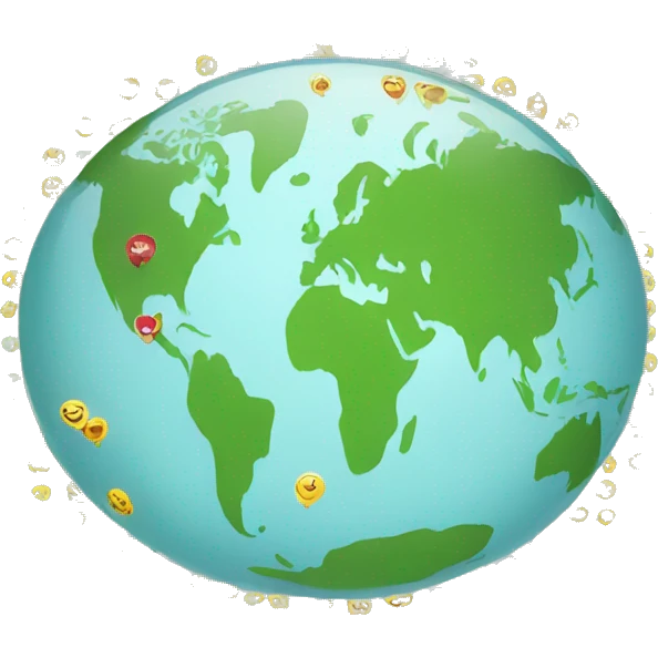 the world with locations marks emoji