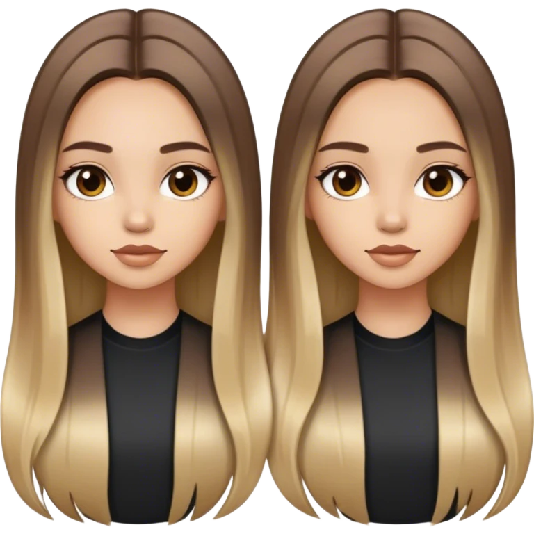 Chica con cabello liso largo y con balayage emoji