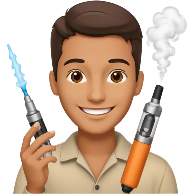 happy emoji whit vape emoji