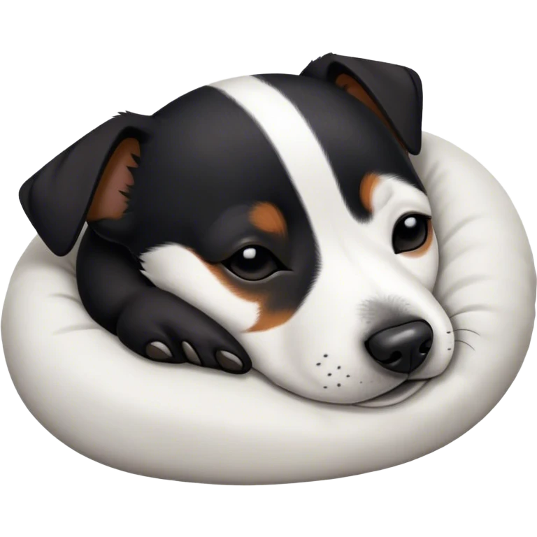 Sleeping black jack russell emoji