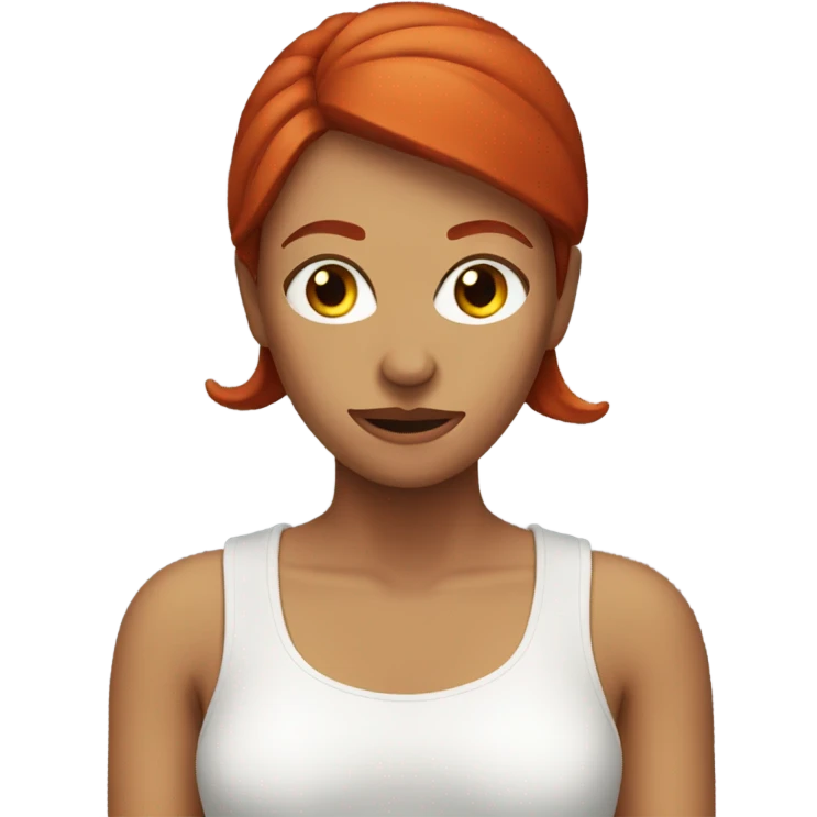 Red headed woman saying “beats me” emoji
