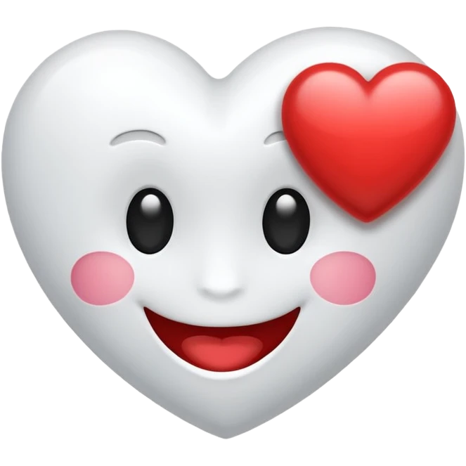 Un sourire avec un coeur emoji