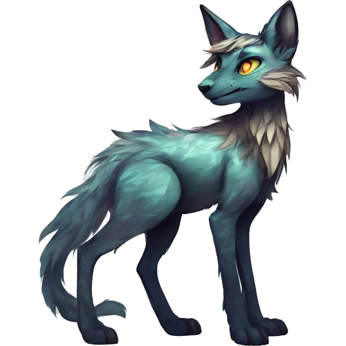 Cool cute Kawaii edgy fantasy shiny animal  fursona Fionbri vernid by griffsnuff & LiLaiRa & Falvie full body emoji