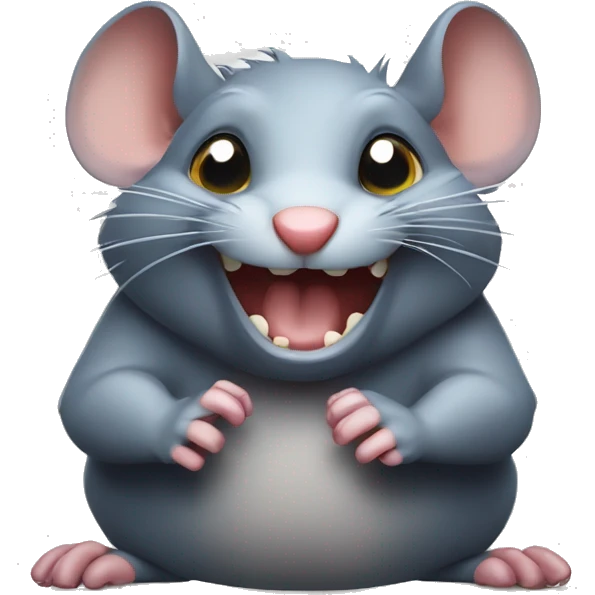 Mischievous rat, rubbing its paws together in an evil way emoji