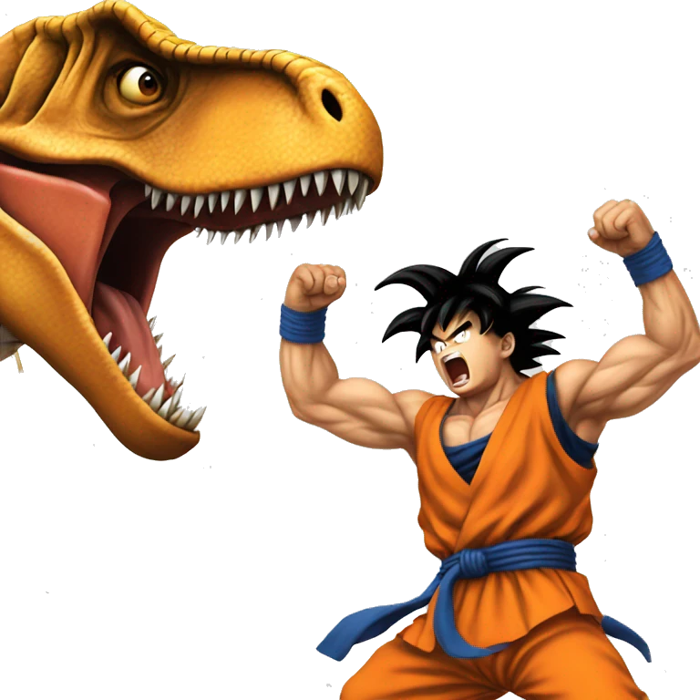 Goku fighting a T. rex  emoji