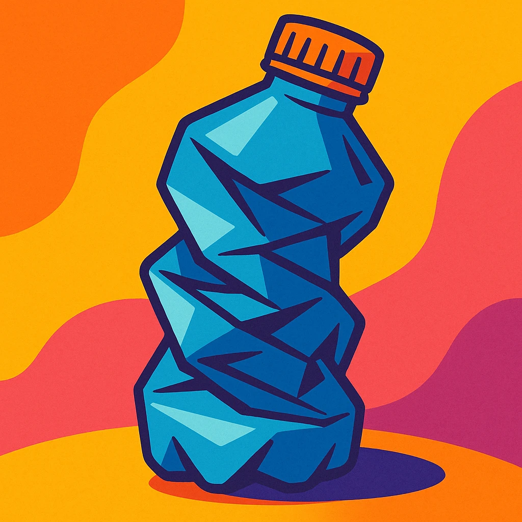 crumpled plastic bottle, style 7 emoji