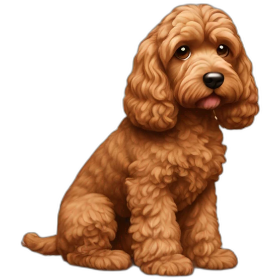 Reddish light brown cockapoo side emoji