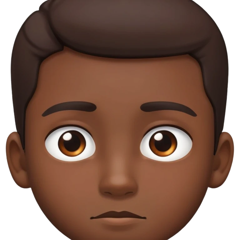 Brown e boy portrait staring ahead emoji
