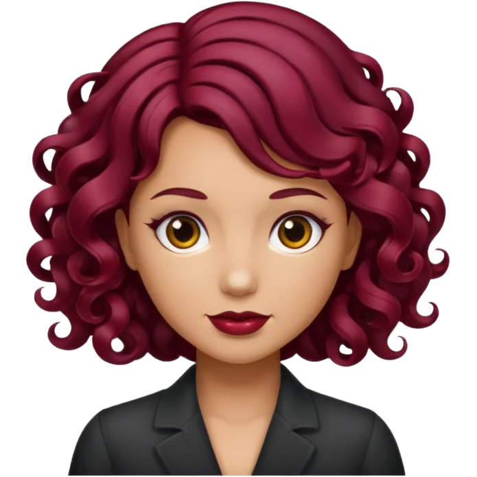 burgundy detail of hair curl emoji