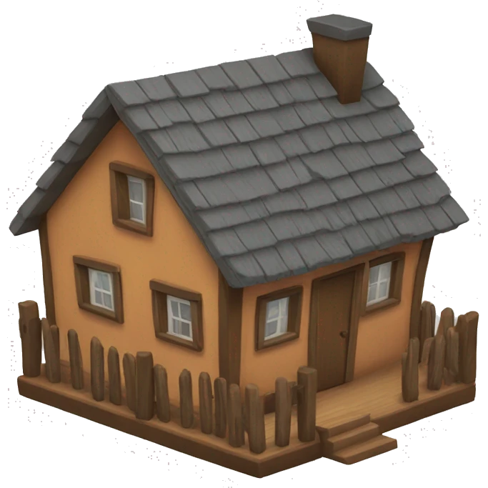 little wooden house emoji