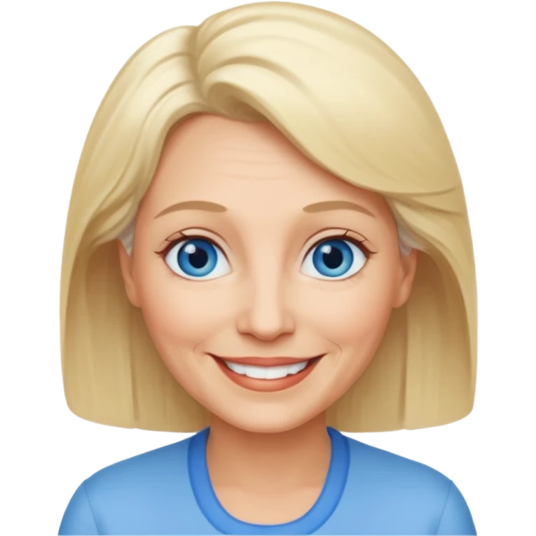 Older Queen with short blonde hair and blue eyes emoji