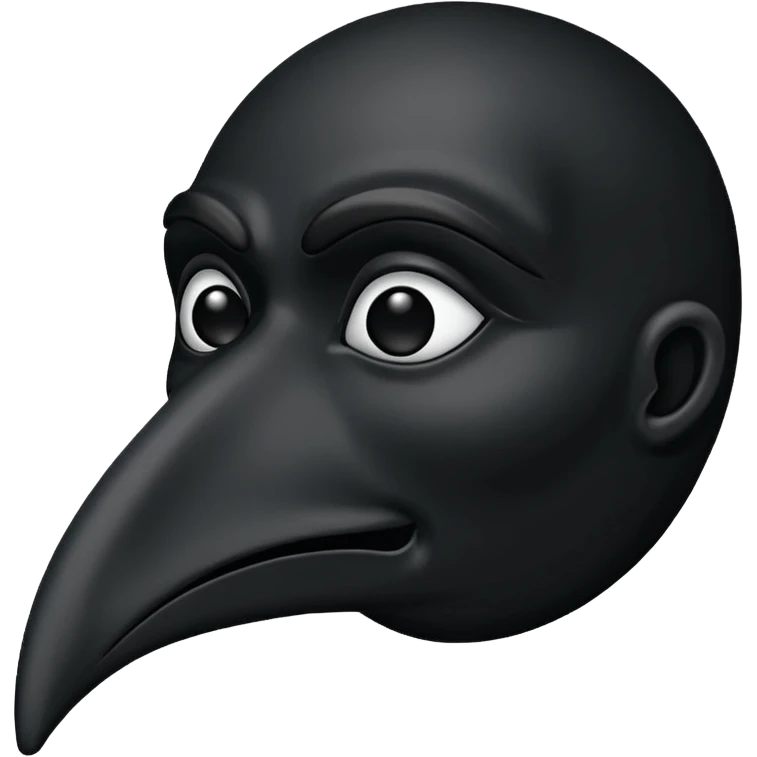 black mask with long nose emoji