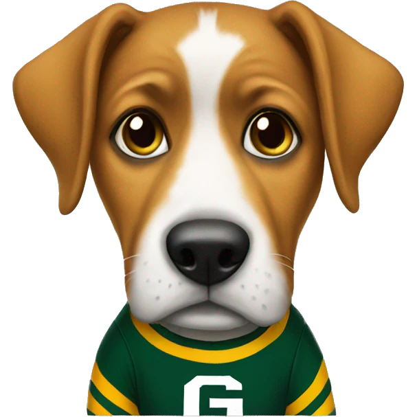 Dog wearing packers shirt  emoji