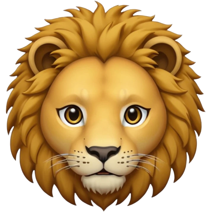 lion face emoji dot eyes, solid black , no iris, no Sclera emoji