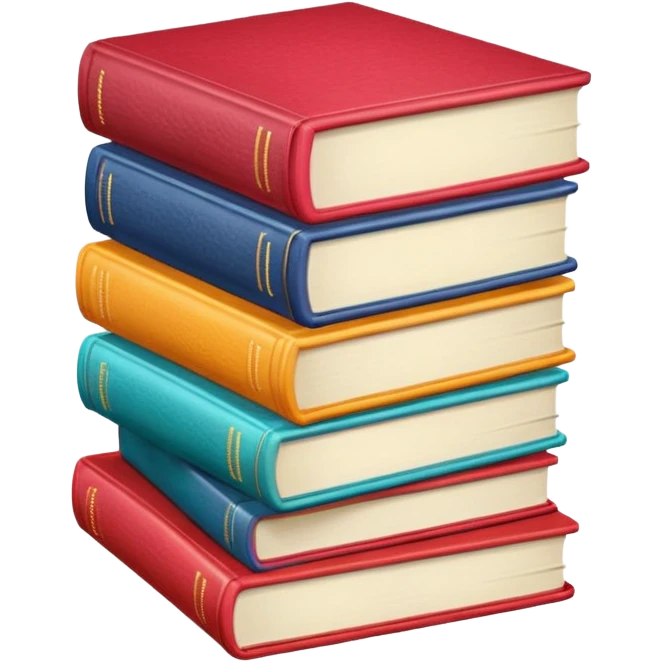 emoji of a stack of cookbooks with a smiling face on the top book emoji