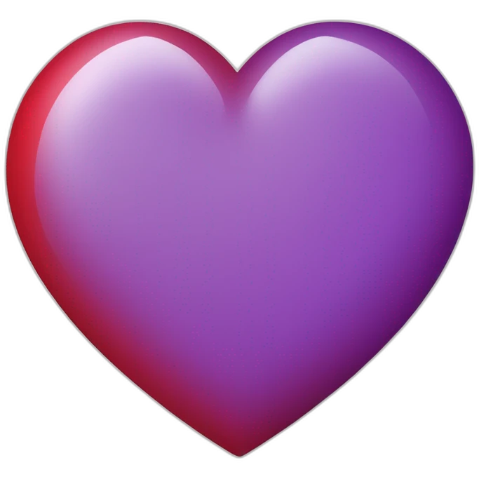 Coeur violet sur cœur blanc sur cœur rouge emoji