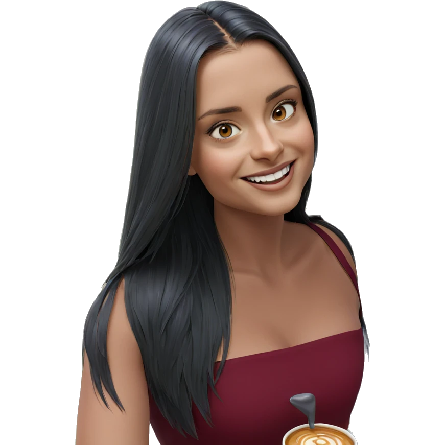 smiling girl with cup outdoors emoji