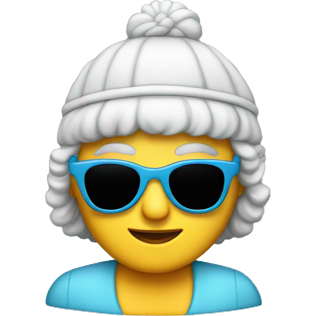 Granny with sunglasses and jockey cap emoji