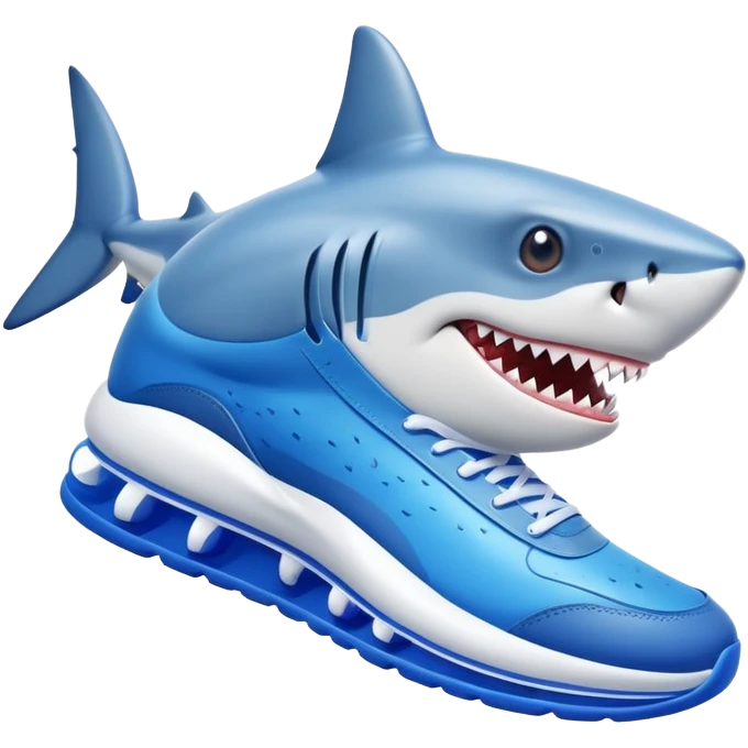 tiburón con unos tenis azules emoji