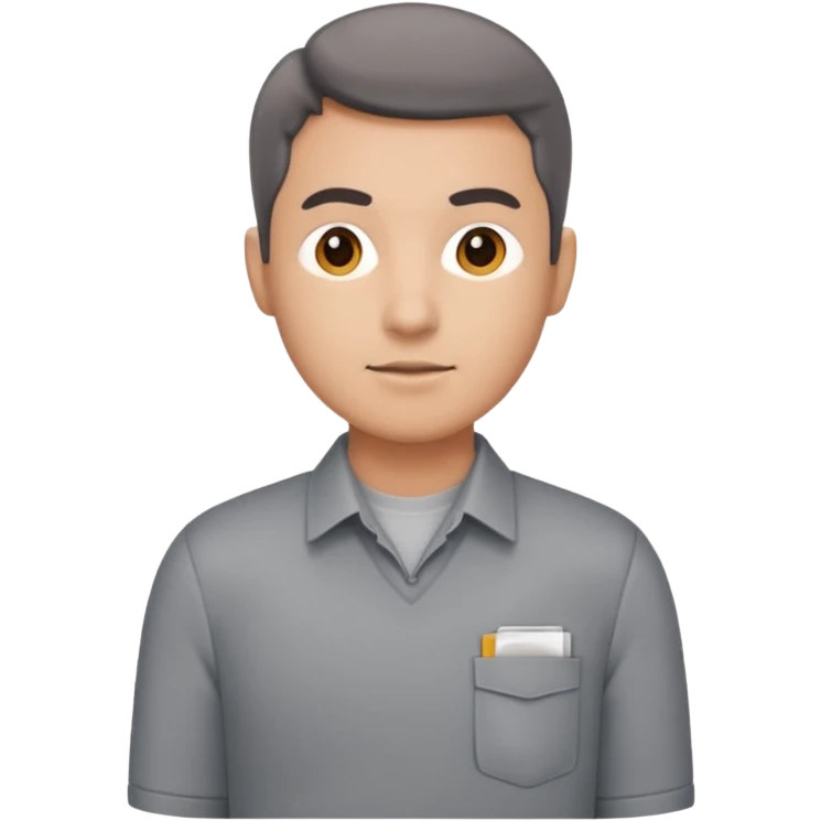 Transportation department, grey office shirt, two front pocket emoji