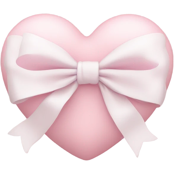 Pastel pink heart with white bow emoji