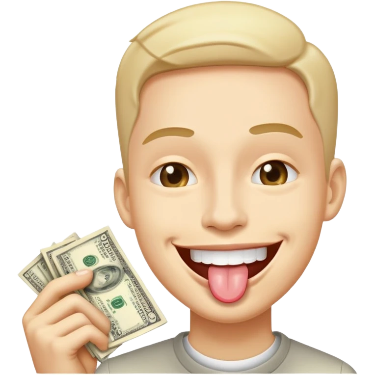 smile with money tongue emoji