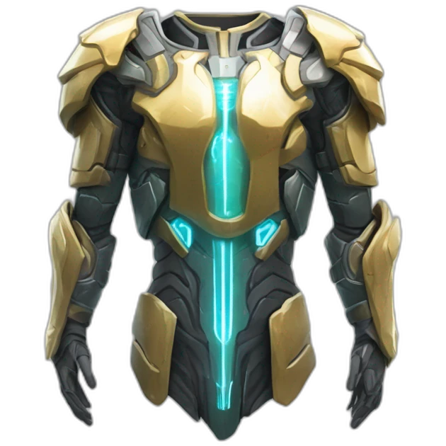 futuristic armored Omega Energy chestplate arm radiating omega energy emoji