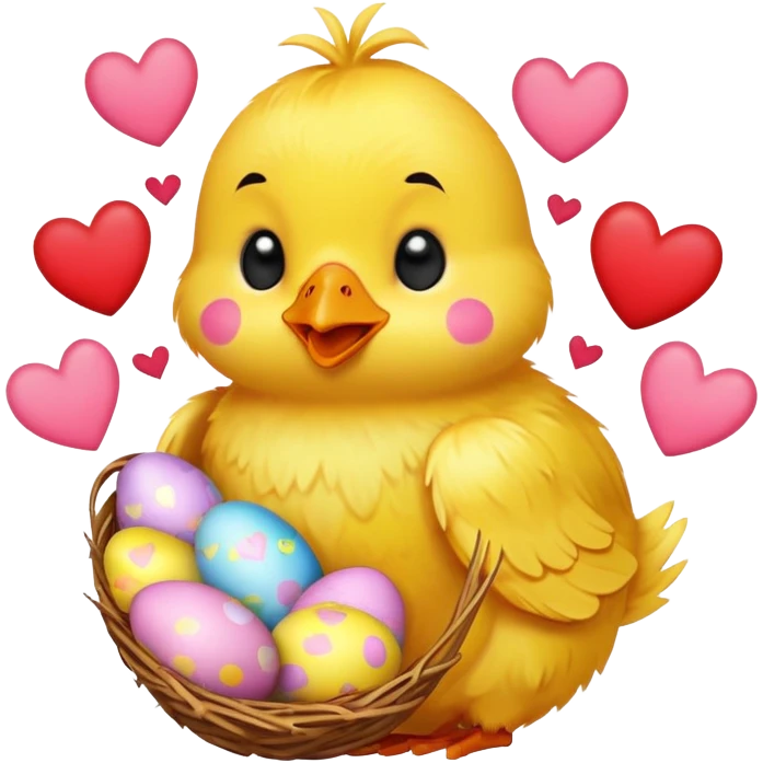 🐣 surrounded by heart emojis  emoji