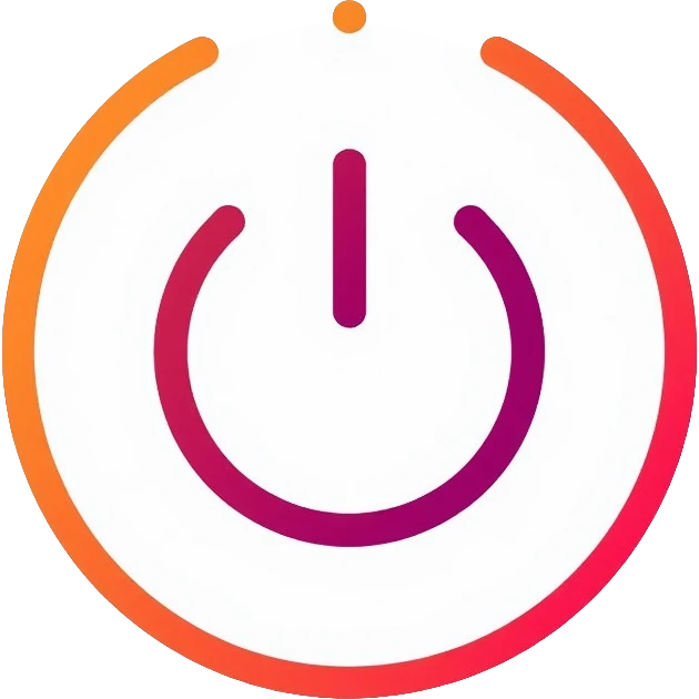 power button symbol with circle inside oval, like iPhone power icon emoji