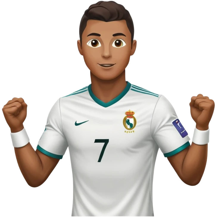 soccer player CR7 Cristiano Ronaldo celebrating a goal emoji