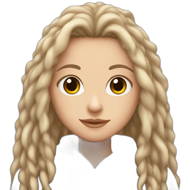 white girl with thick long big brown dreadlocks, brown eyes, and a black hoodie emoji