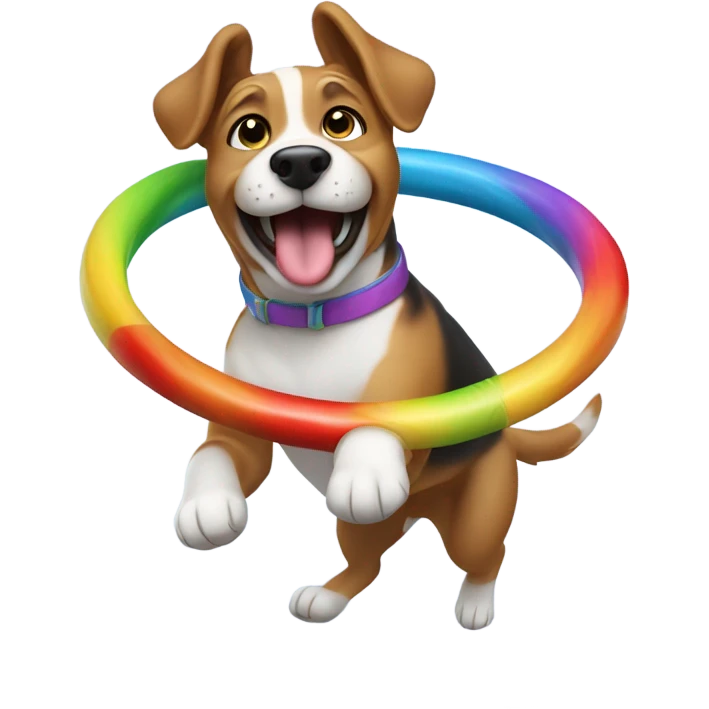 Dog hula hooping emoji