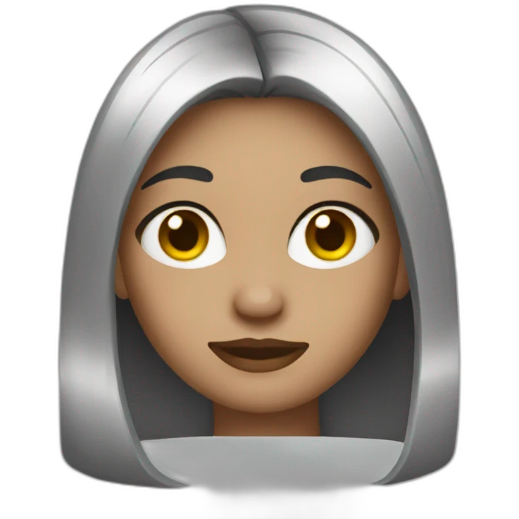 girl with straight hair with salt and pepper look  emoji