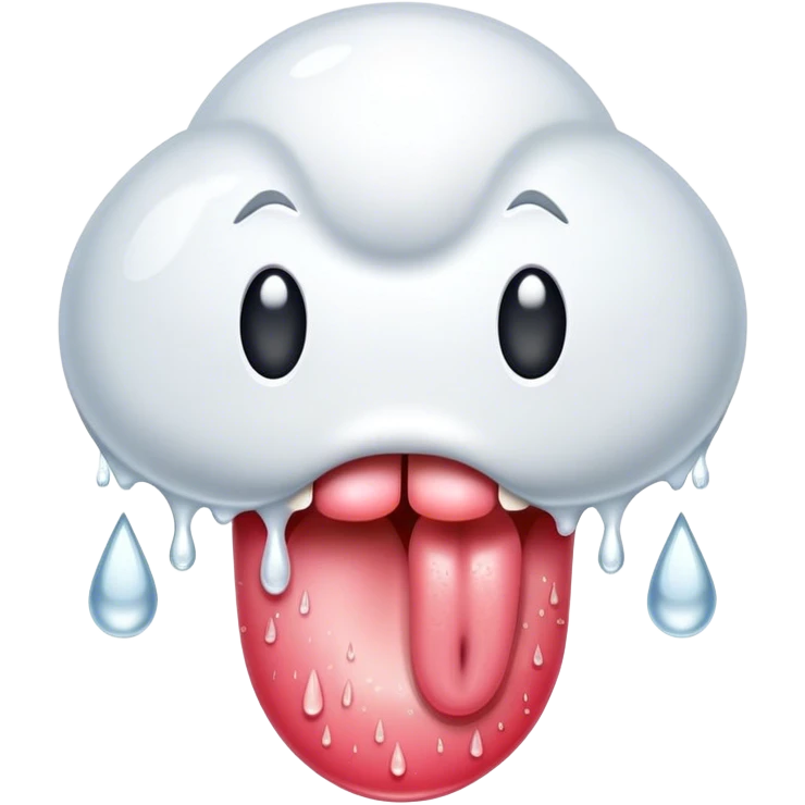  Tongue with white drops emoji