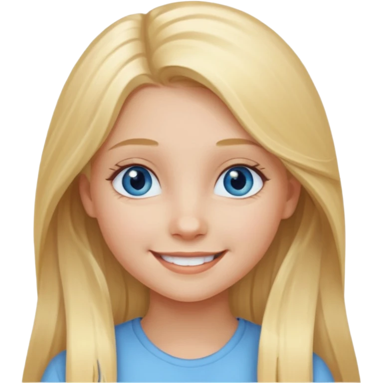 A young girl with long blonde hair and light blue eyes emoji