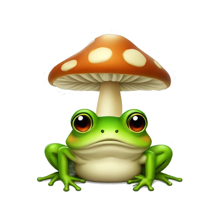 Frog with a mushroom hat emoji