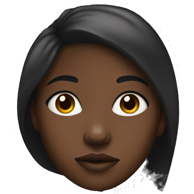 Darkskin girl side eye emoji