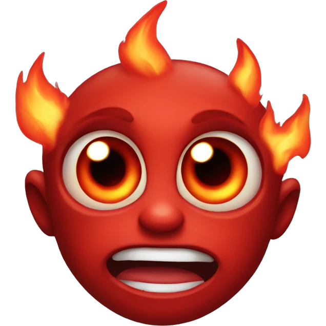 A Baby red demon with fire eyes  emoji