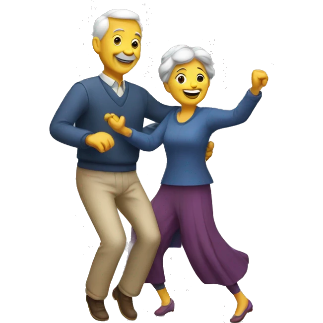 Old couple dancing emoji