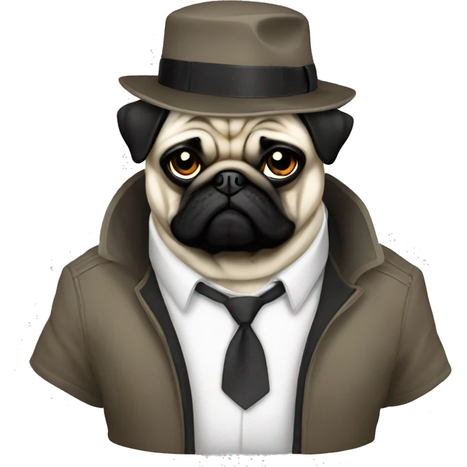 Gangster pug emoji