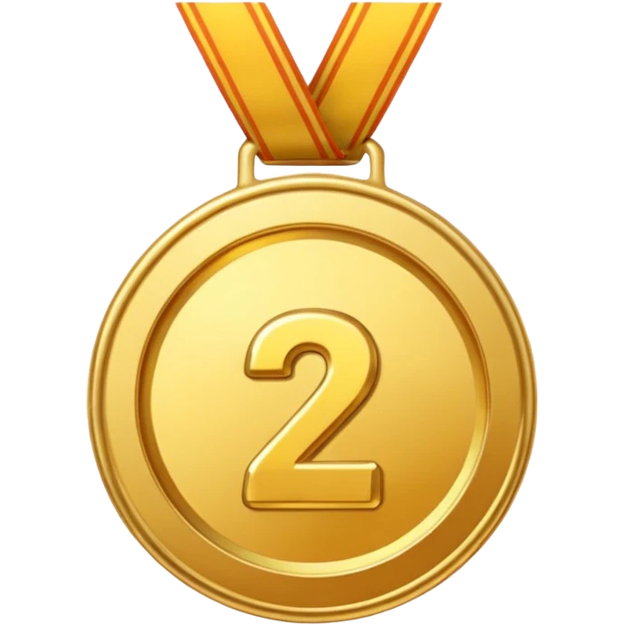 Медаль за 2 место просто цифра без узоров emoji