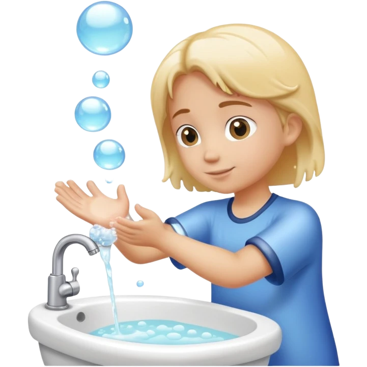 Washing hands soapy bubbles emoji