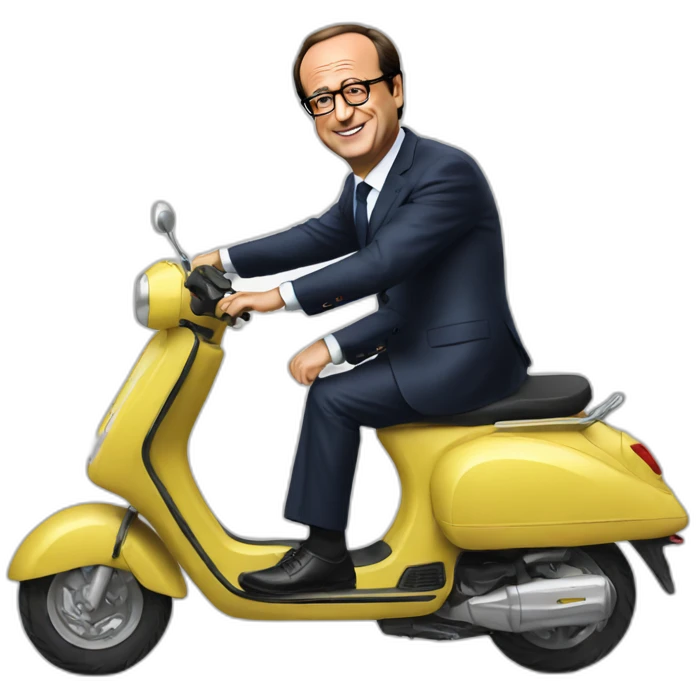 François Hollande qui fait du scooter emoji