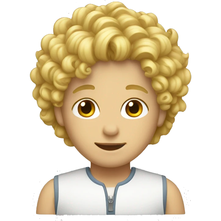 Blond boy with curly hair with a taper  emoji