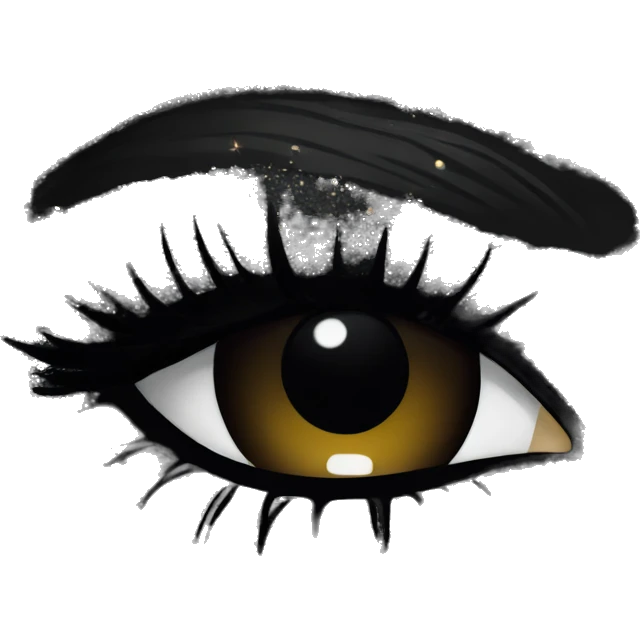 Black glitter eyeshadow emoji
