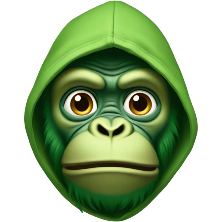 Green ape with hoodie emoji