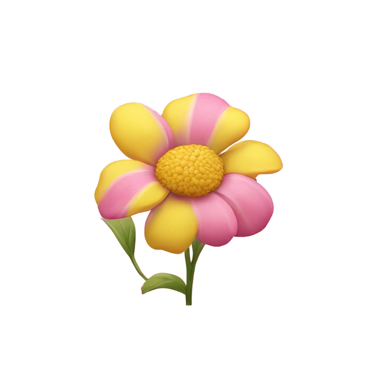 Pink and yellow flower emoji