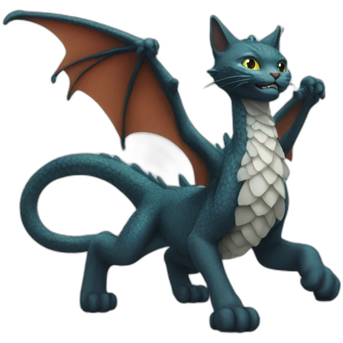 a cat on an dragon emoji
