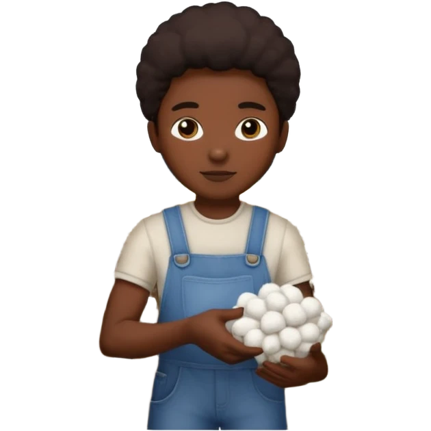Black person picking cotton in farm emoji